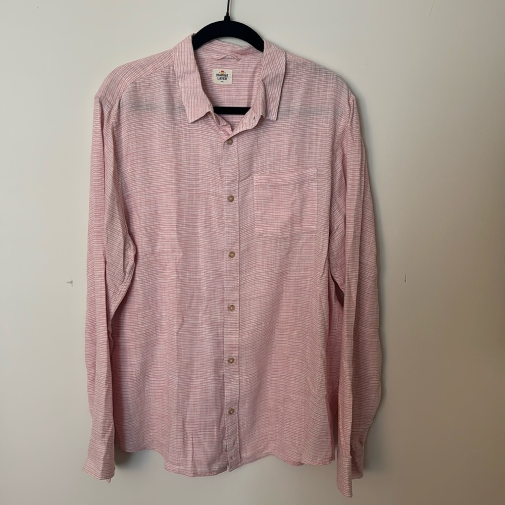 Marine Layer Men's Canary Button Down Long Sleeve Shirt